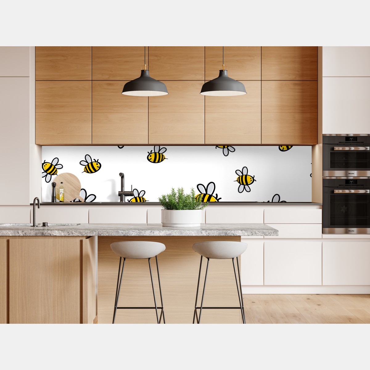 Naklejka repozycjonowalna wesoły wzór z pszczołami do pokoju dziecięcego – Wallissimo® Naklejka repozycjonowalna wesoły wzór z pszczołami do pokoju dziecięcego – Wallissimo®