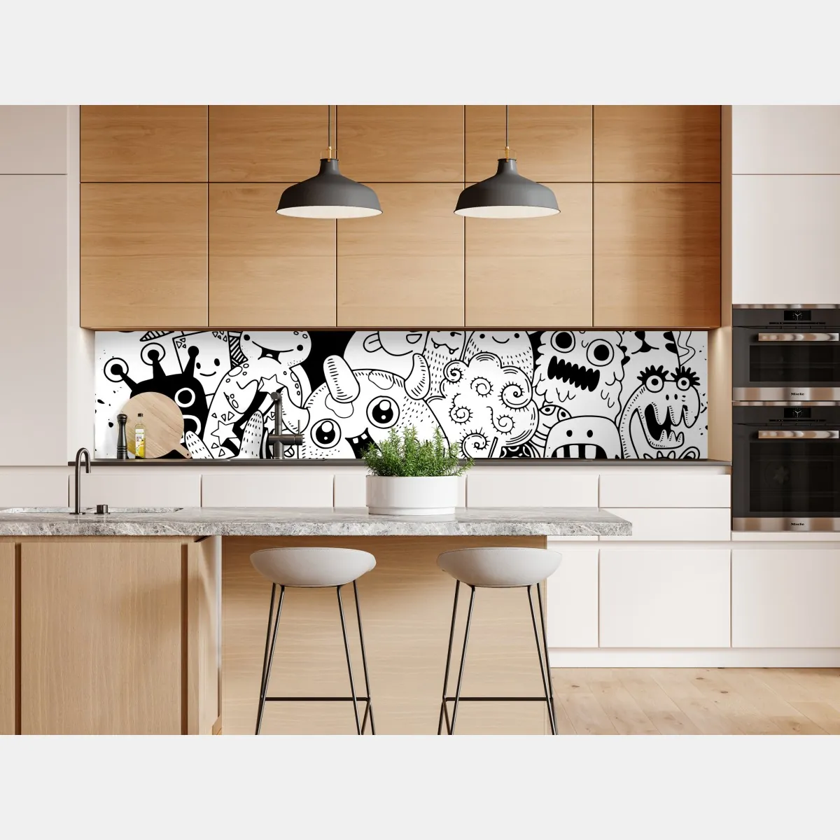 Naklejka repozycjonowalna zabawny rysunek z potworami – Wallissimo® Naklejka repozycjonowalna zabawny rysunek z potworami – Wallissimo®