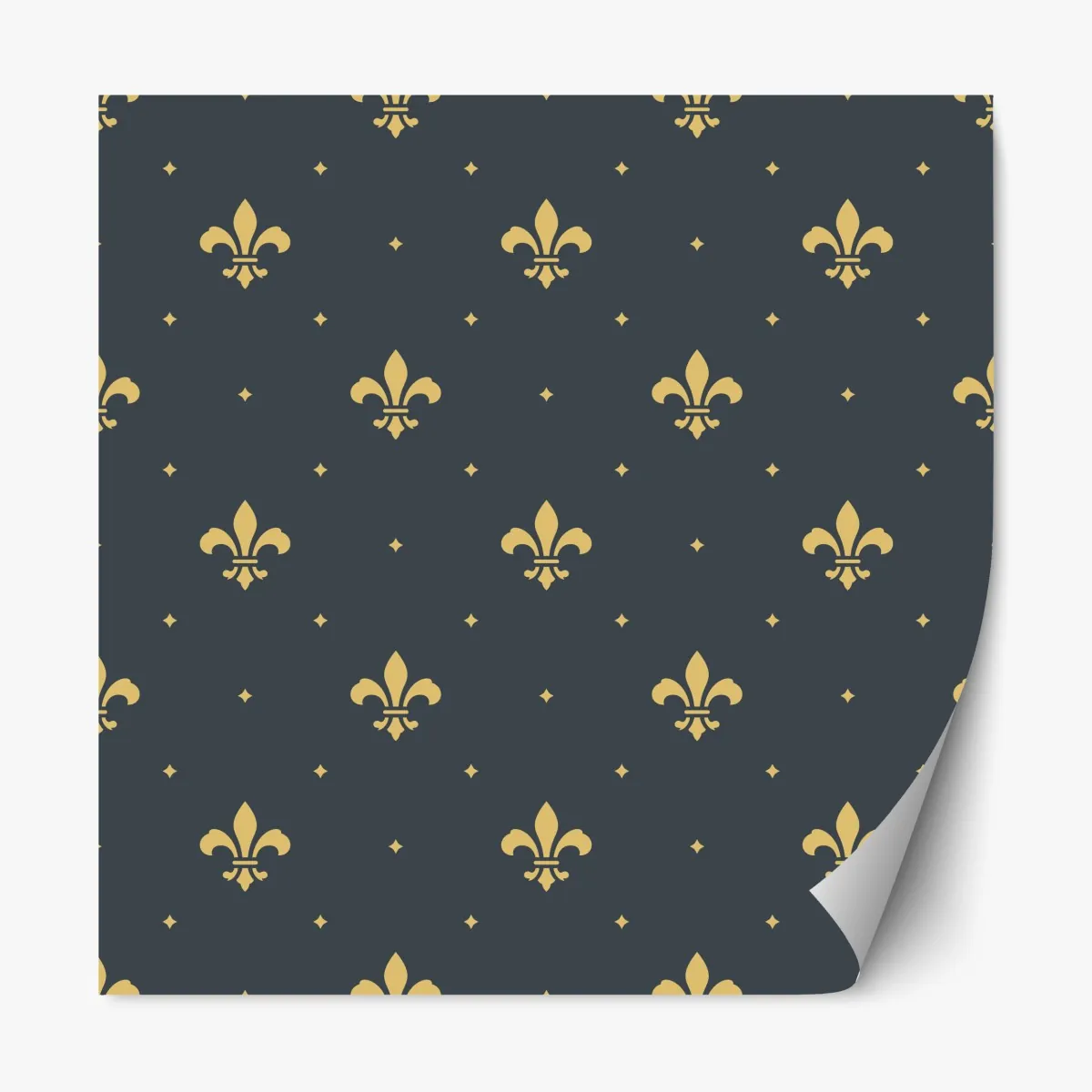 Naklejka repozycjonowalna złoty wzór lilii na ciemnym tle – Wallissimo® Naklejka repozycjonowalna złoty wzór lilii na ciemnym tle – Wallissimo®