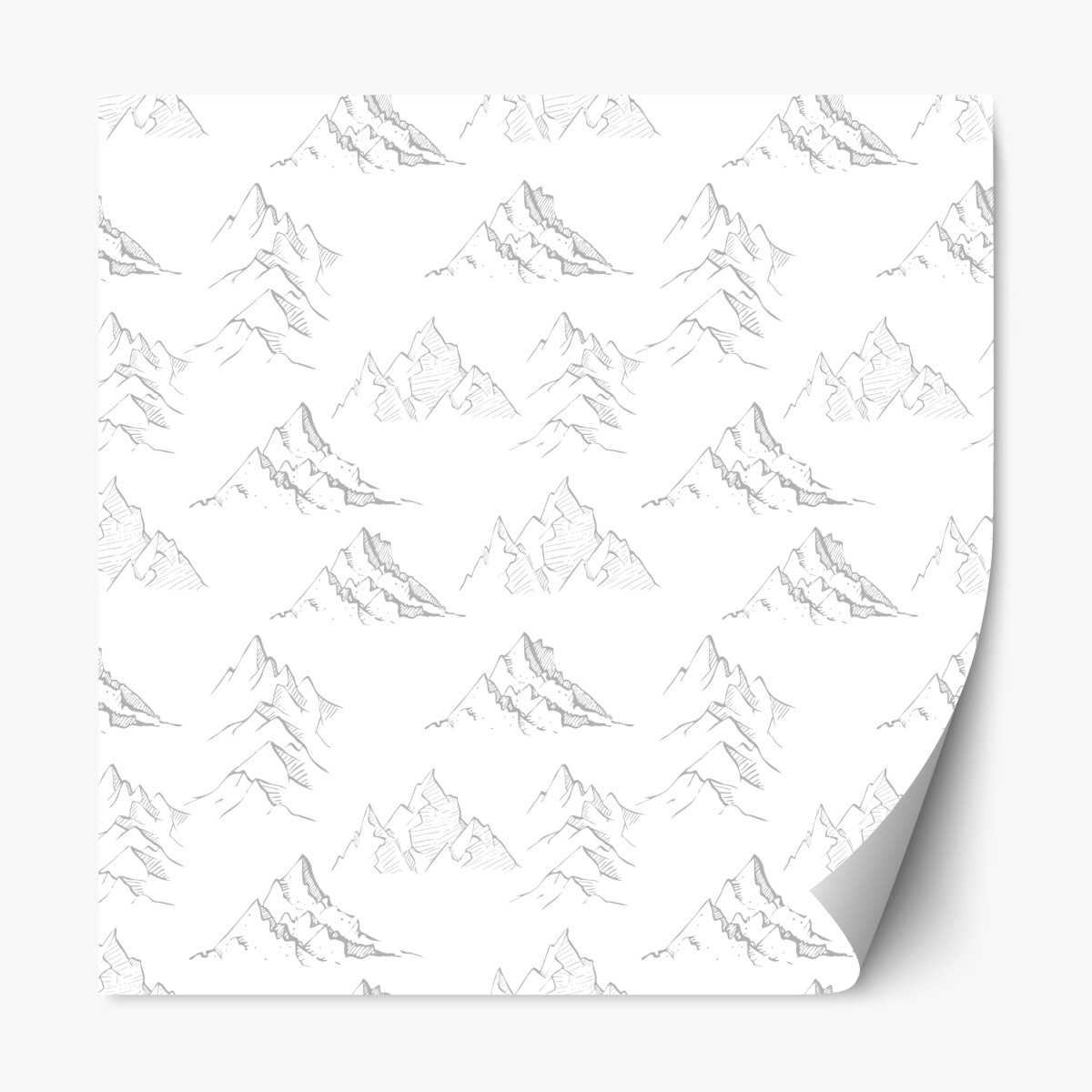 Repositionable sticker hand-drawn mountain pattern