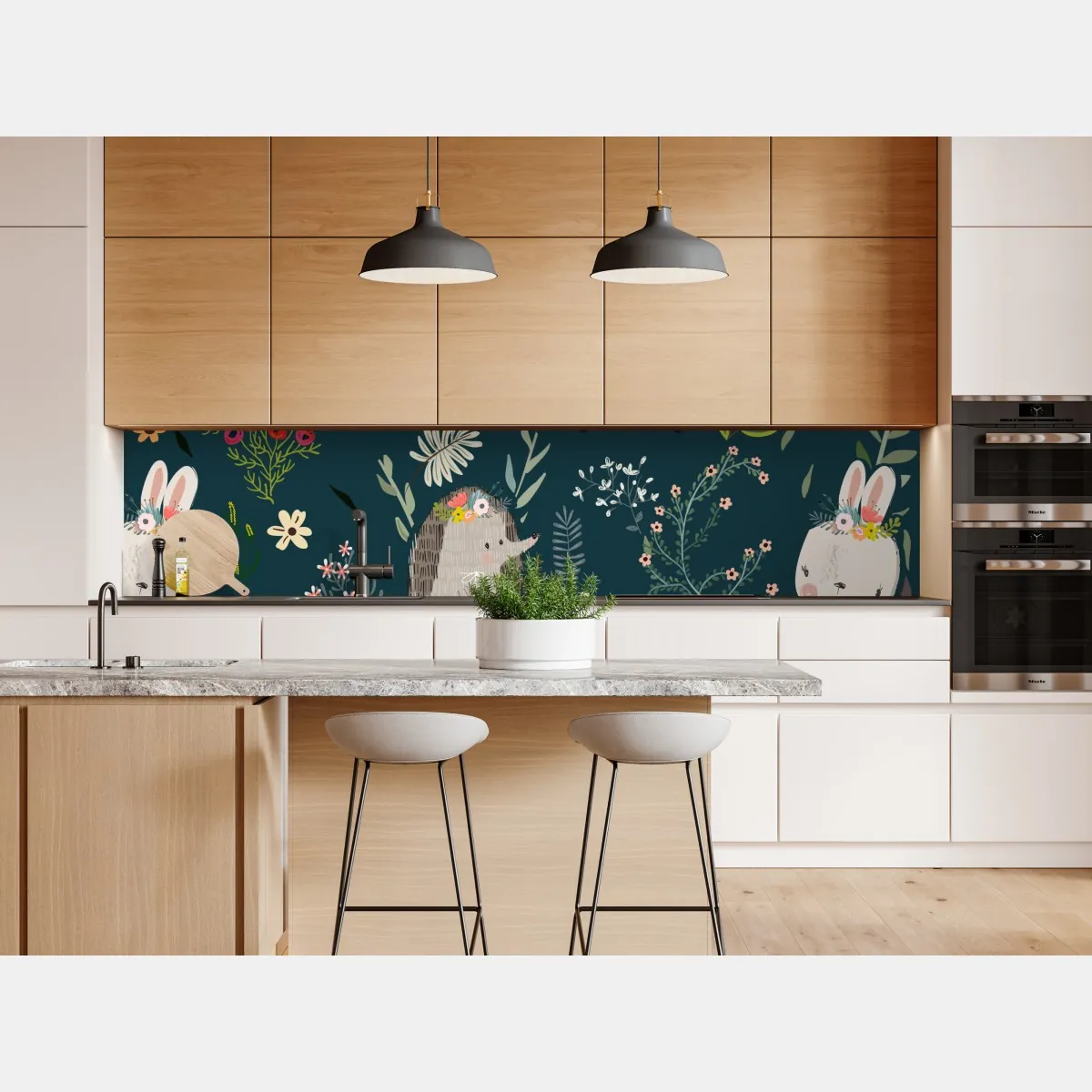 Naklejka repozycjonowalna leśni przyjaciele - kwiatowy wzór do pokoju dziecięcego – Wallissimo® Naklejka repozycjonowalna leśni przyjaciele - kwiatowy wzór do pokoju dziecięcego – Wallissimo®