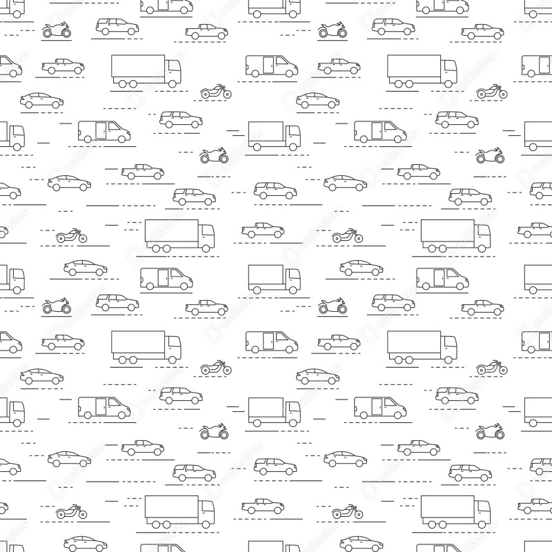 Naklejka repozycjonowalna monochromatyczny wzór pojazdów – Wallissimo® Naklejka repozycjonowalna monochromatyczny wzór pojazdów – Wallissimo®