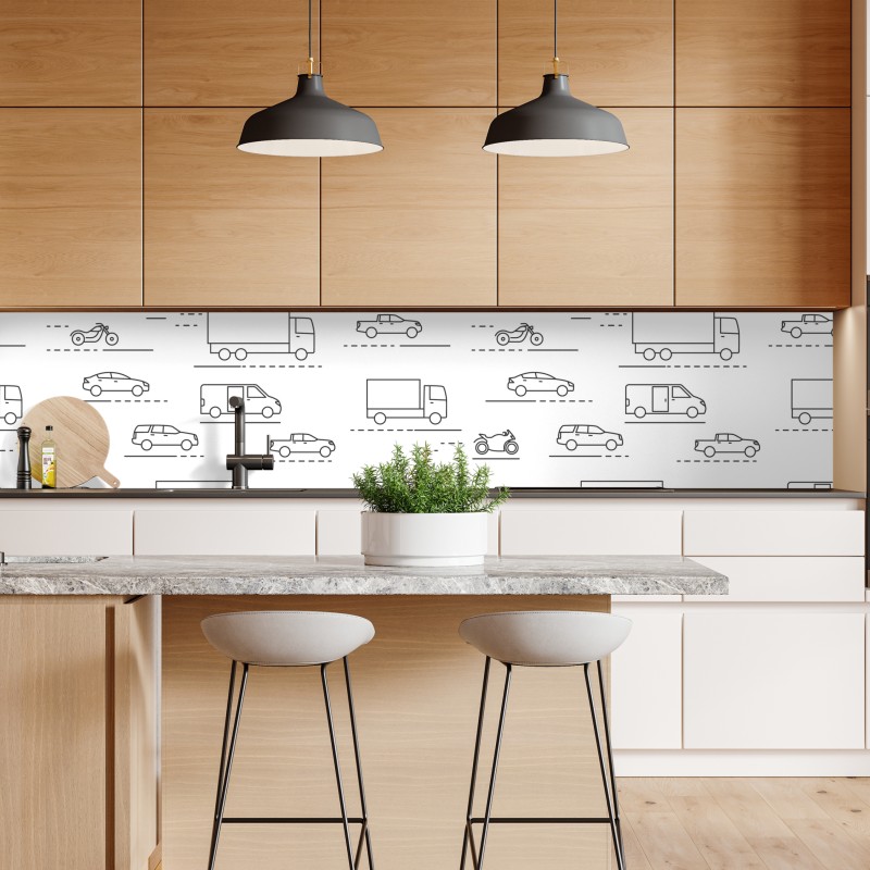 Naklejka repozycjonowalna monochromatyczny wzór pojazdów – Wallissimo® Naklejka repozycjonowalna monochromatyczny wzór pojazdów – Wallissimo®