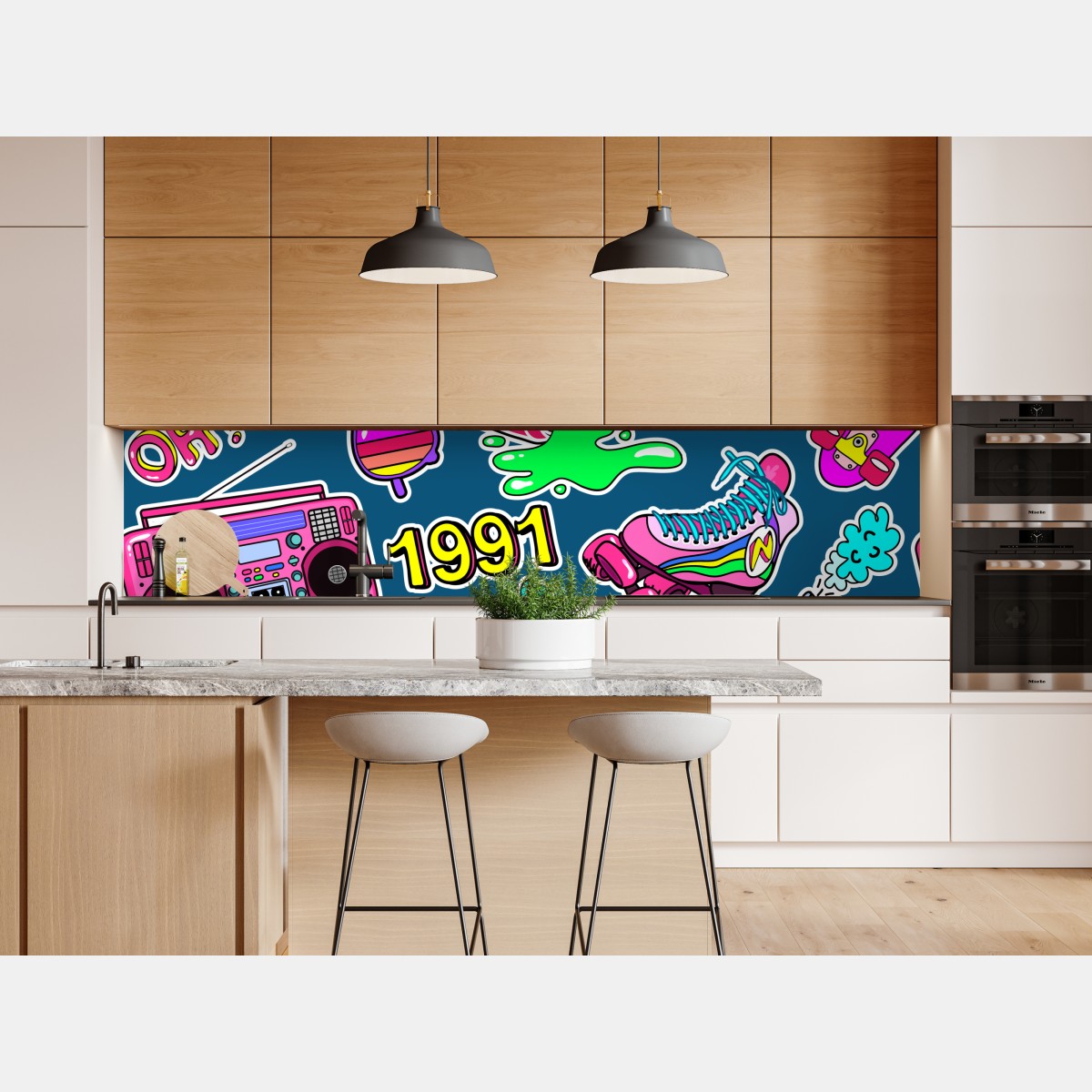 Naklejka repozycjonowalna żywy kolaż naklejek w stylu lat 90 – Wallissimo® Naklejka repozycjonowalna żywy kolaż naklejek w stylu lat 90 – Wallissimo®