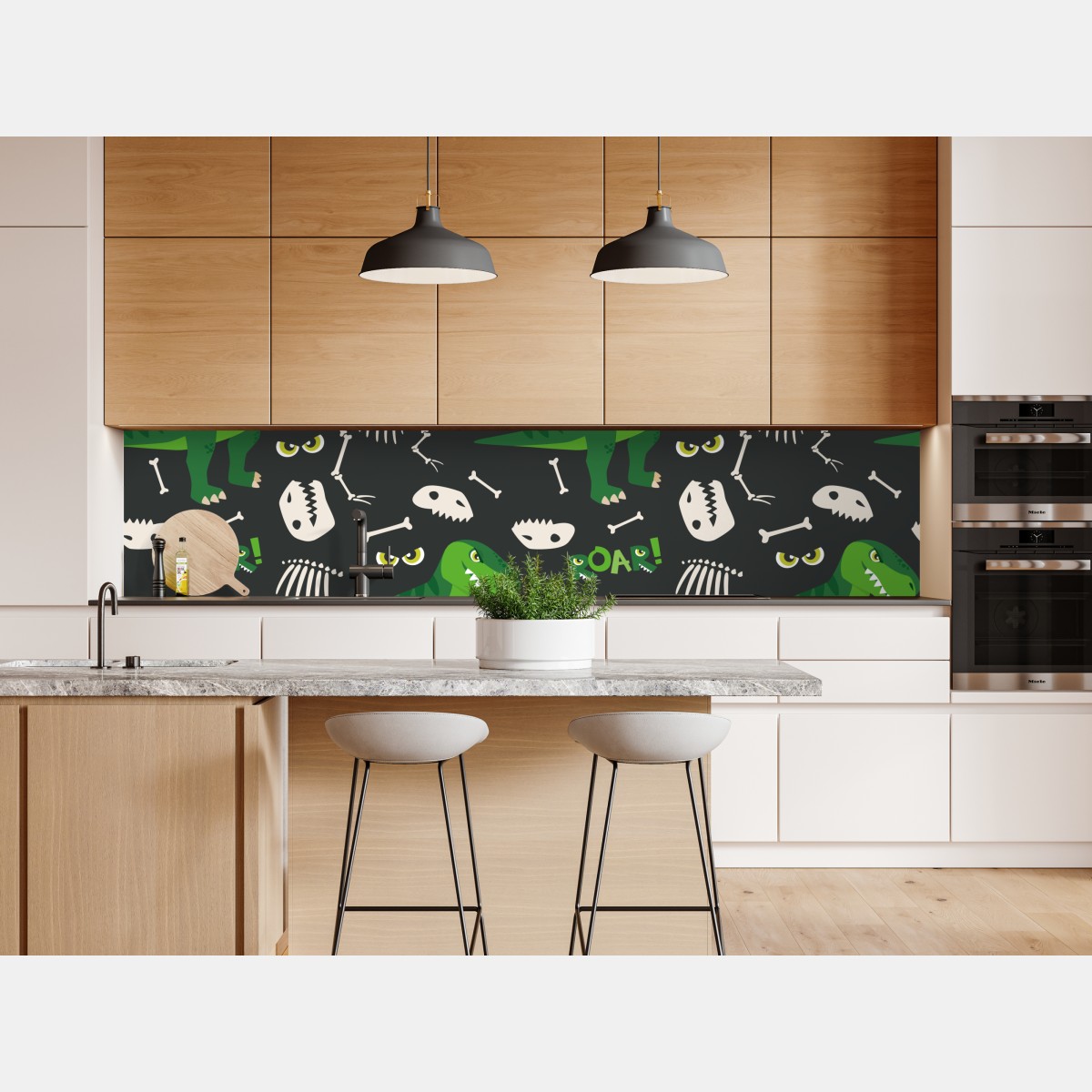 Naklejka repozycjonowalna wesoły zielony t-rex wzór – Wallissimo® Naklejka repozycjonowalna wesoły zielony t-rex wzór – Wallissimo®