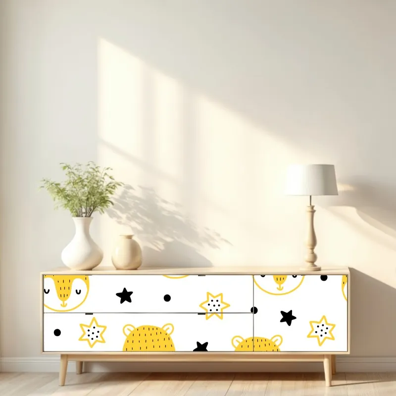 Naklejka repozycjonowalna mistyczny portret w złocie i błękicie – Wallissimo®