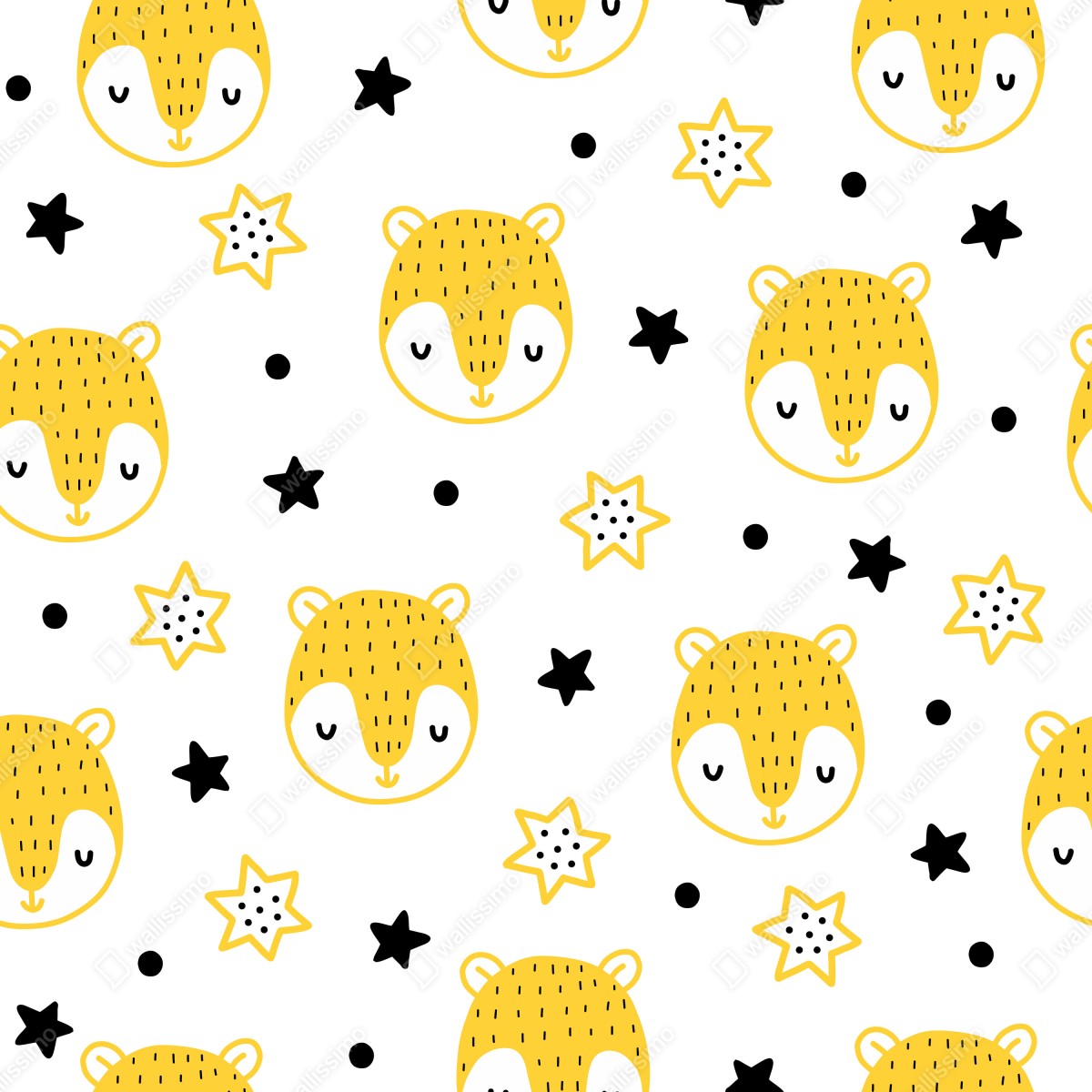 Naklejka repozycjonowalna słodkie żółte buźki zwierząt we wzorze do pokoju dziecięcego – Wallissimo® Naklejka repozycjonowalna słodkie żółte buźki zwierząt we wzorze do pokoju dziecięcego – Wallissimo®