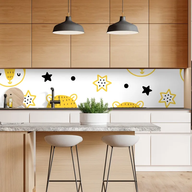 Naklejka repozycjonowalna słodkie żółte buźki zwierząt we wzorze do pokoju dziecięcego – Wallissimo® Naklejka repozycjonowalna słodkie żółte buźki zwierząt we wzorze do pokoju dziecięcego – Wallissimo®