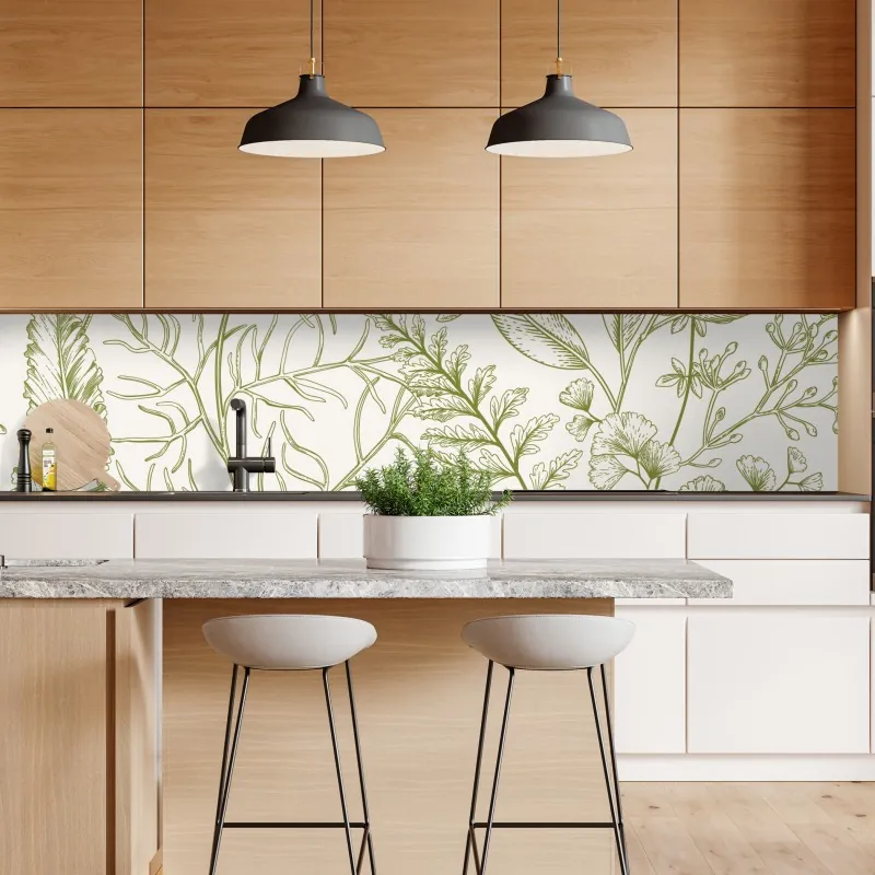 Naklejka repozycjonowalna botaniczny wzór z cytrynami – Wallissimo®