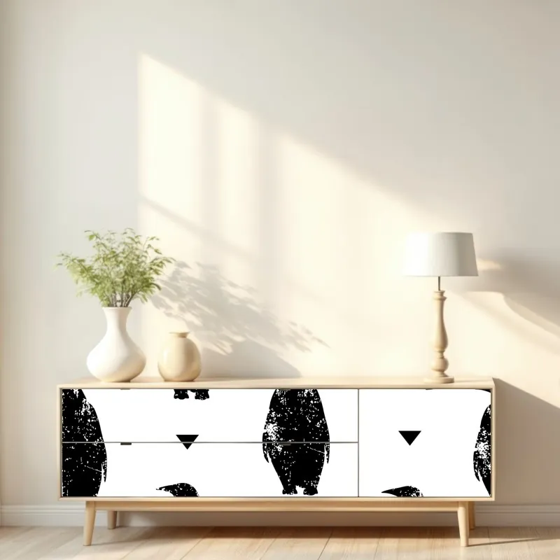 Naklejka repozycjonowalna złoty kwiatowy ornament na granatowym tle – Wallissimo®