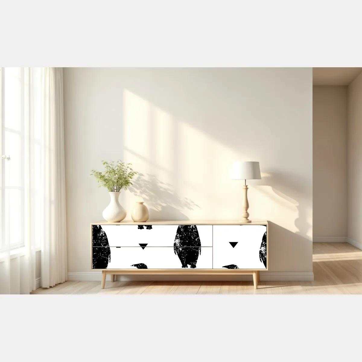 Naklejka repozycjonowalna czarny wzór sylwetek pingwinów – Wallissimo® Naklejka repozycjonowalna czarny wzór sylwetek pingwinów – Wallissimo®