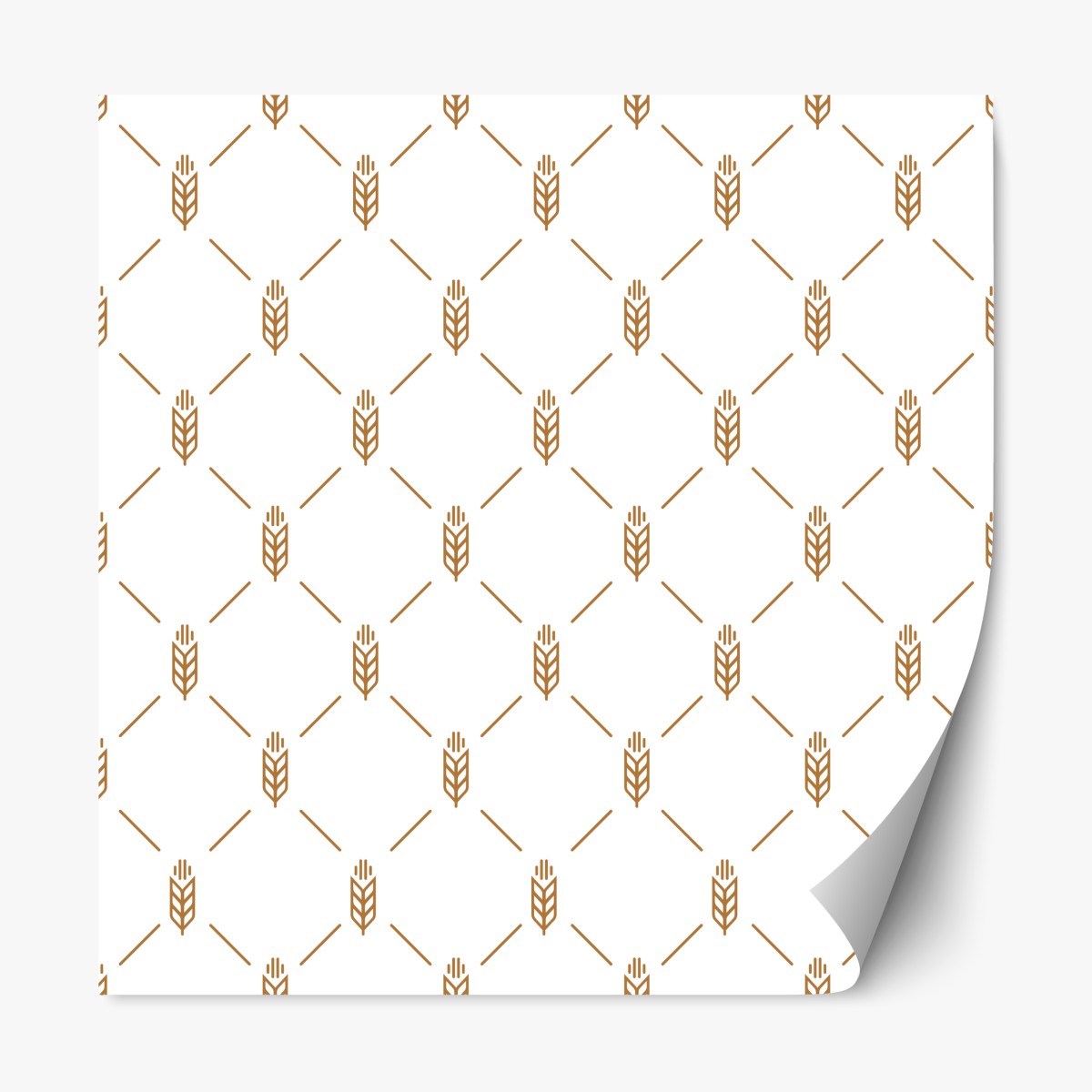 Repositionable sticker gold geometric wheat pattern