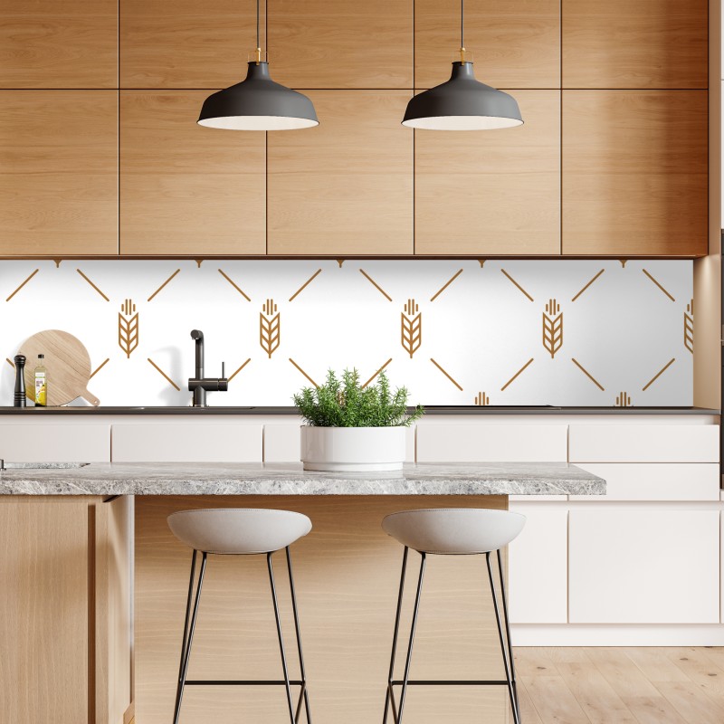 Naklejka repozycjonowalna złoty geometryczny wzór pszenicy – Wallissimo® Naklejka repozycjonowalna złoty geometryczny wzór pszenicy – Wallissimo®
