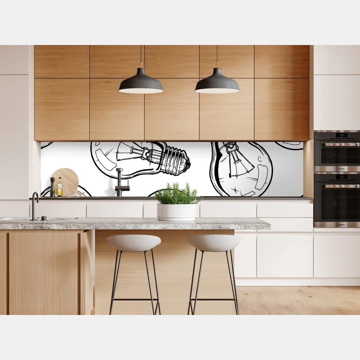 Naklejka repozycjonowalna ręcznie rysowany wzór żarówki – Wallissimo® Naklejka repozycjonowalna ręcznie rysowany wzór żarówki – Wallissimo®