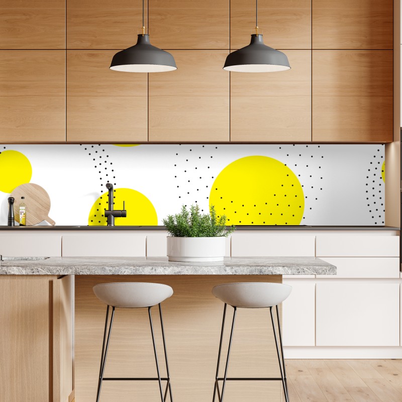 Naklejka repozycjonowalna jasny żółty wzór w kropki do pokoju – Wallissimo® Naklejka repozycjonowalna jasny żółty wzór w kropki do pokoju – Wallissimo®