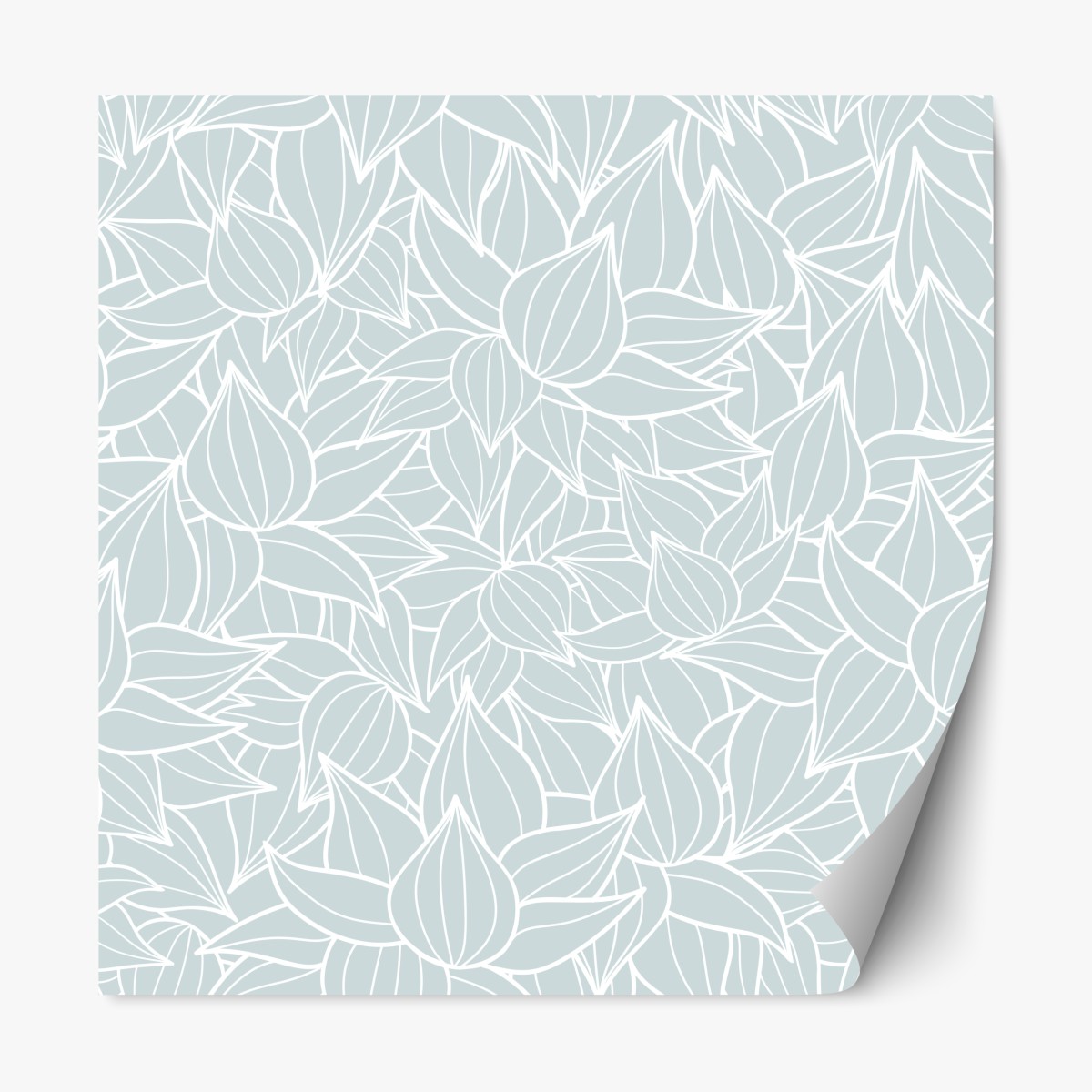 Repositionable sticker soft turquoise leaf pattern