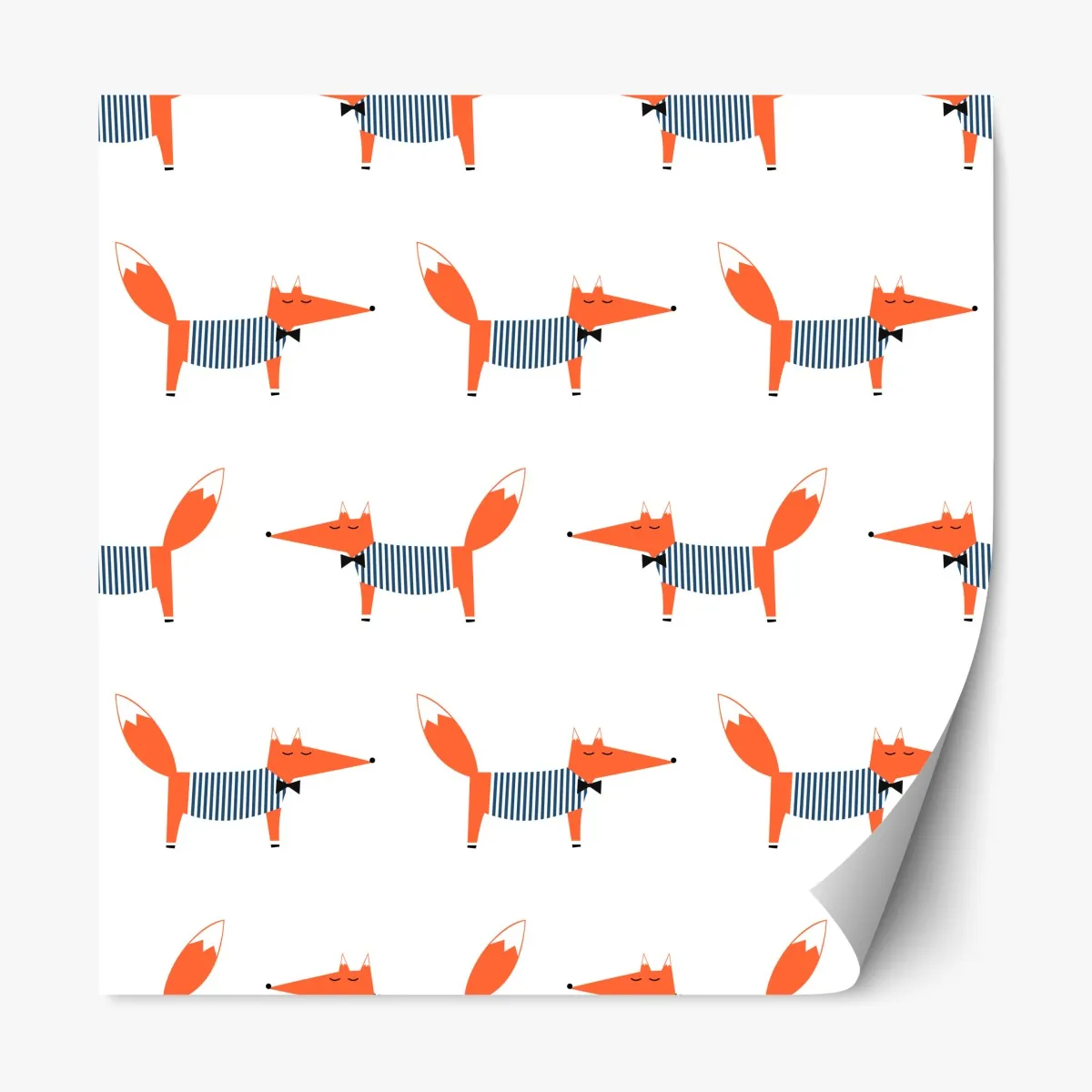 Naklejka repozycjonowalna uroczy pasiasty wzór z lisem – Wallissimo® Naklejka repozycjonowalna uroczy pasiasty wzór z lisem – Wallissimo®