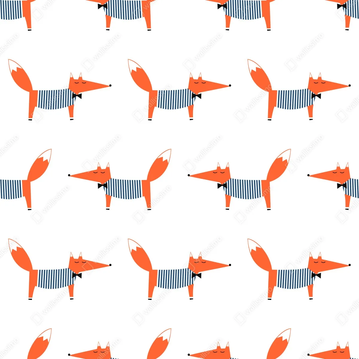 Naklejka repozycjonowalna uroczy pasiasty wzór z lisem – Wallissimo® Naklejka repozycjonowalna uroczy pasiasty wzór z lisem – Wallissimo®