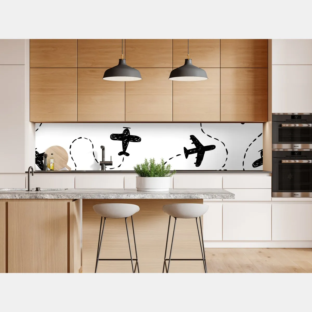 Naklejka repozycjonowalna ręcznie rysowany wzór samolotów – Wallissimo® Naklejka repozycjonowalna ręcznie rysowany wzór samolotów – Wallissimo®