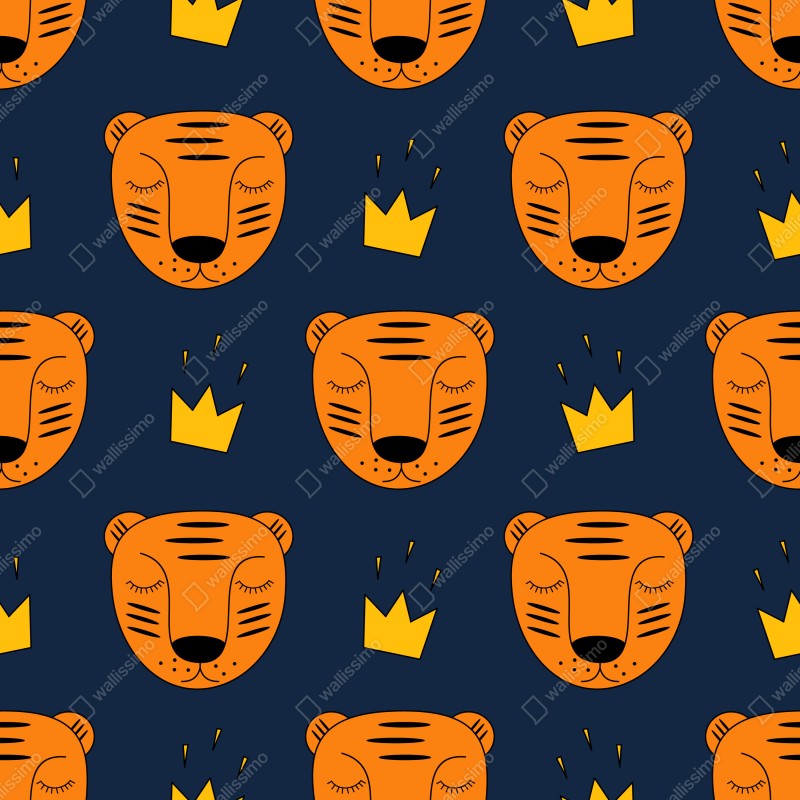 Naklejka repozycjonowalna zabawny wzór z tygrysami do pokoju dziecięcego – Wallissimo® Naklejka repozycjonowalna zabawny wzór z tygrysami do pokoju dziecięcego – Wallissimo®