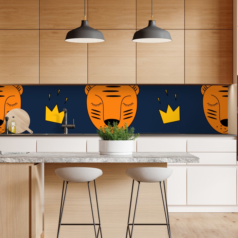 Naklejka repozycjonowalna zabawny wzór z tygrysami do pokoju dziecięcego – Wallissimo® Naklejka repozycjonowalna zabawny wzór z tygrysami do pokoju dziecięcego – Wallissimo®
