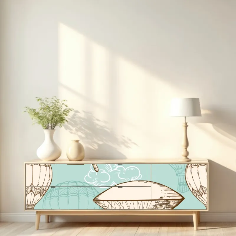 Naklejka repozycjonowalna ornamentalny złoty wzór chmur – Wallissimo®