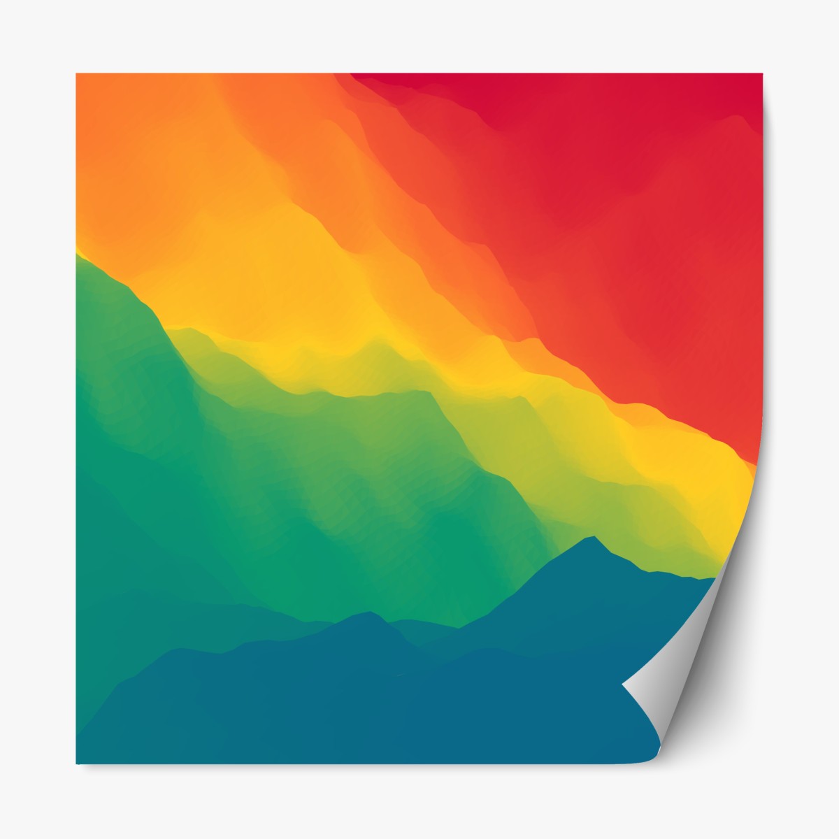 Repositionable sticker vibrant layered mountain gradient