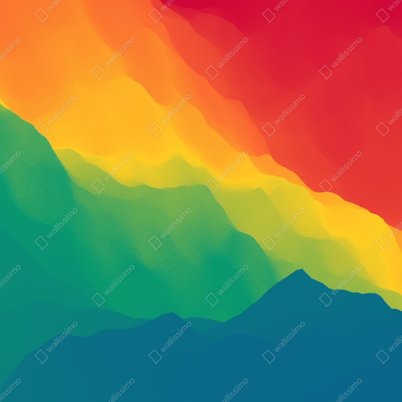 Naklejka repozycjonowalna żywy warstwowy gradient górski – Wallissimo® Naklejka repozycjonowalna żywy warstwowy gradient górski – Wallissimo®