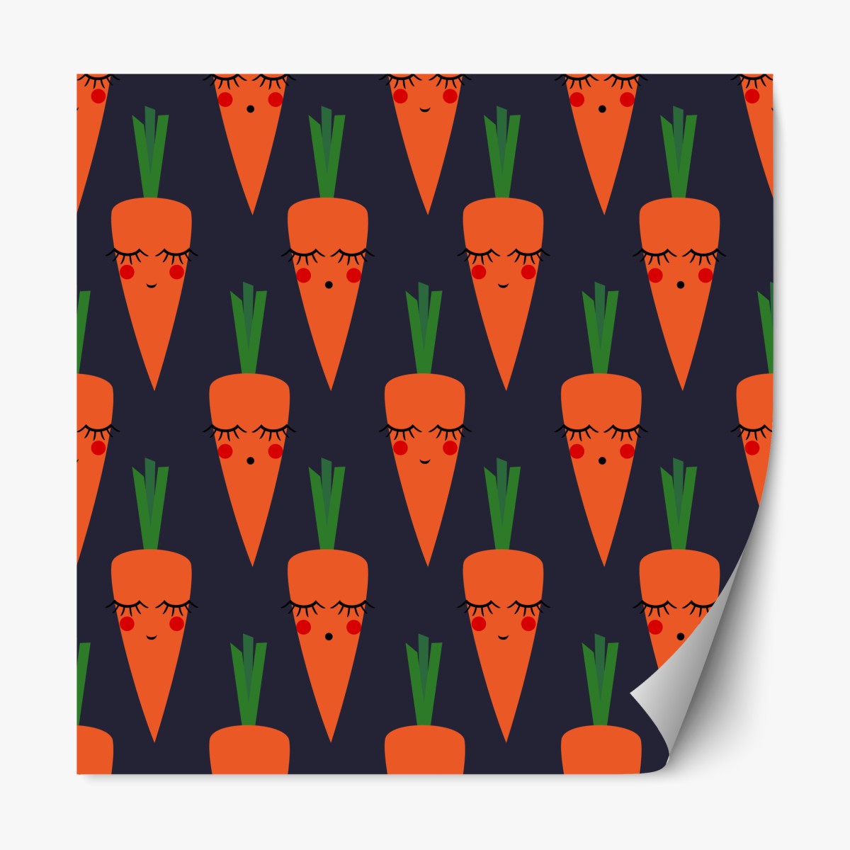 Repositionable sticker cute carrot pattern for kids