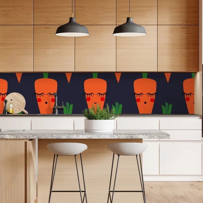 Naklejka repozycjonowalna turkusowy wzór z rybkami – Wallissimo®