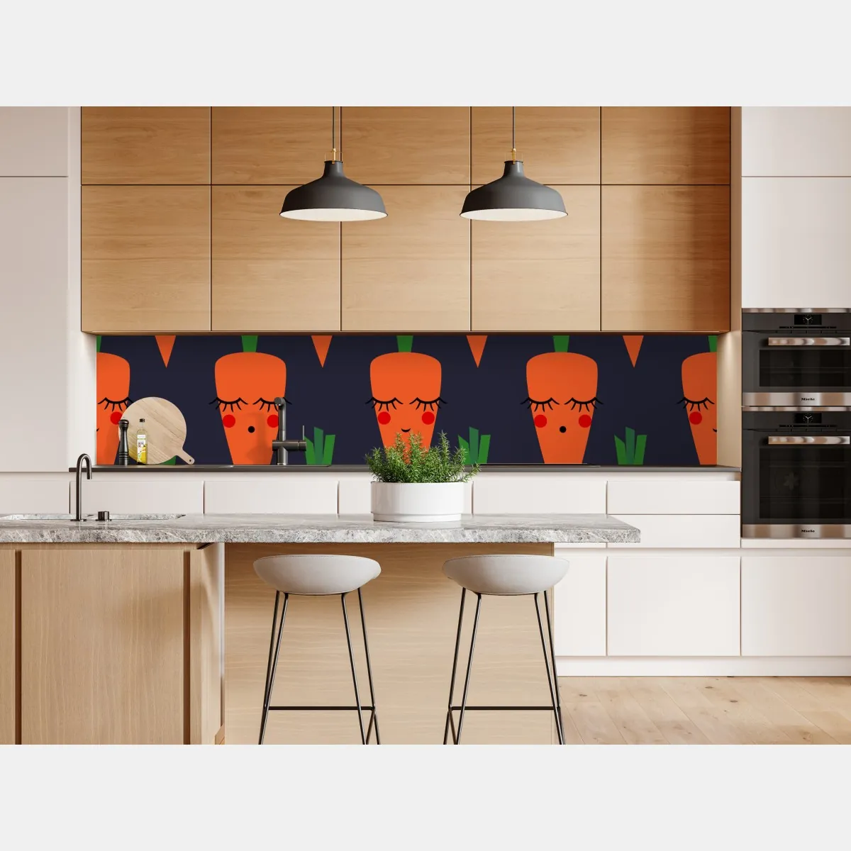 Naklejka repozycjonowalna słodki wzór marchewki dla dzieci – Wallissimo® Naklejka repozycjonowalna słodki wzór marchewki dla dzieci – Wallissimo®