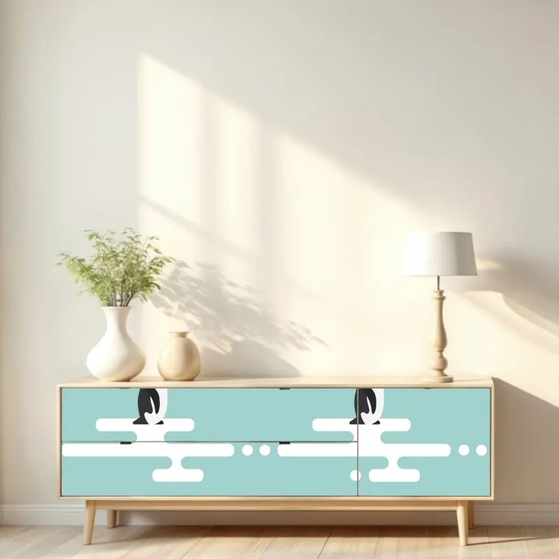 Naklejka repozycjonowalna wesoły wzór lwów na czarnym tle – Wallissimo®