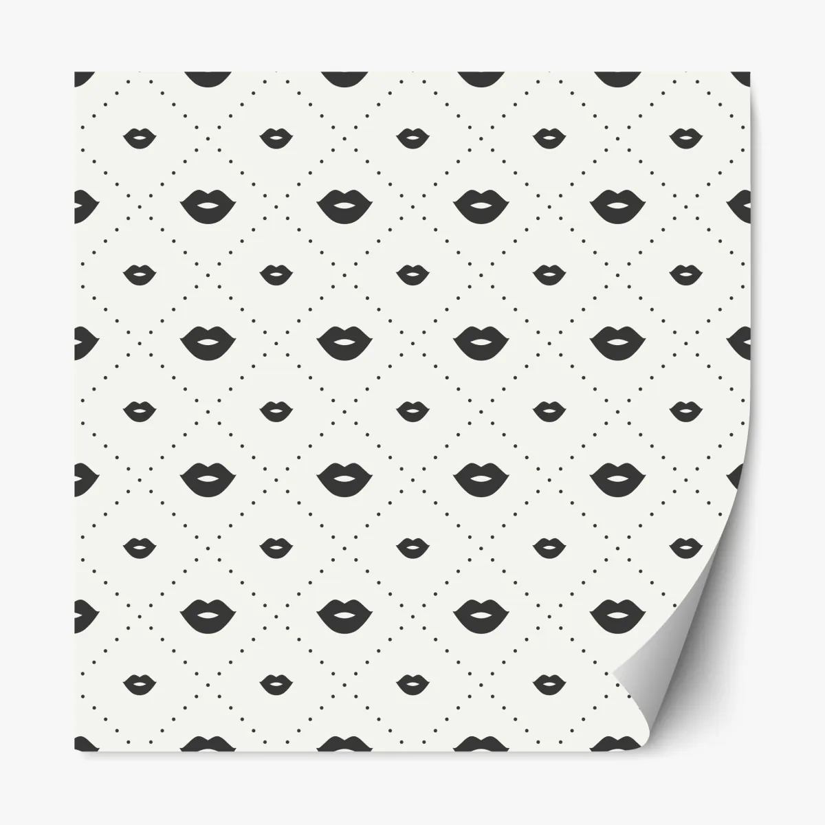 Naklejka repozycjonowalna minimalistyczny monochromatyczny wzór ust – Wallissimo® Naklejka repozycjonowalna minimalistyczny monochromatyczny wzór ust – Wallissimo®