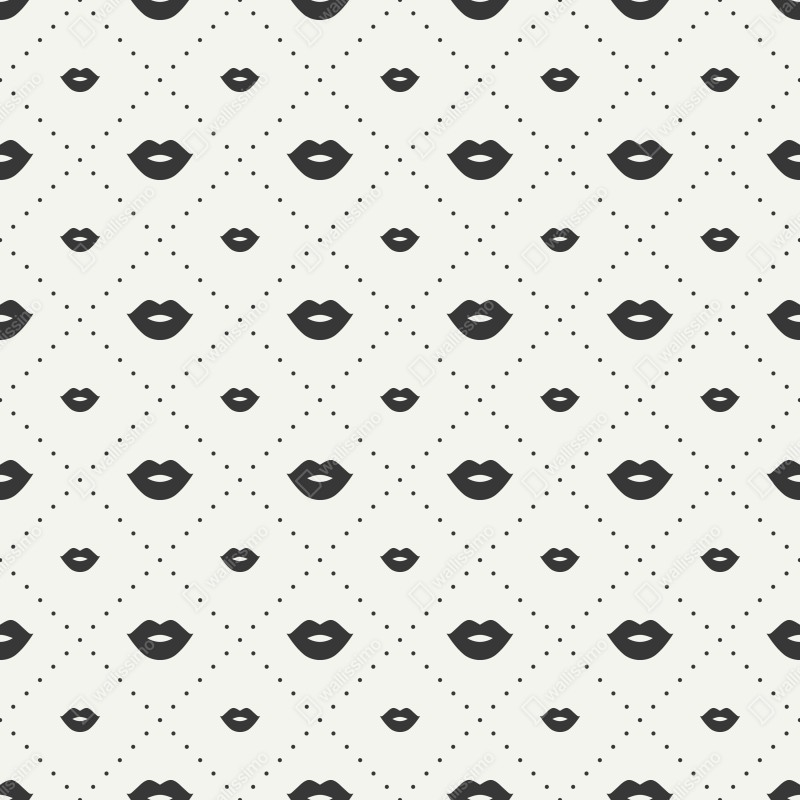 Naklejka repozycjonowalna minimalistyczny monochromatyczny wzór ust – Wallissimo® Naklejka repozycjonowalna minimalistyczny monochromatyczny wzór ust – Wallissimo®