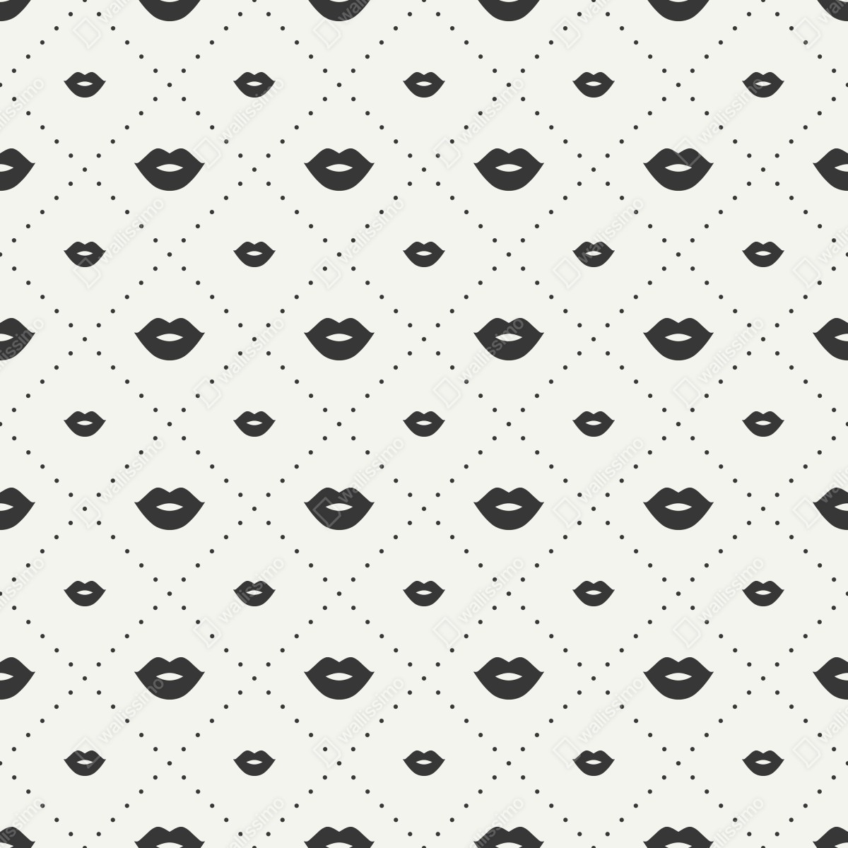 Naklejka repozycjonowalna minimalistyczny monochromatyczny wzór ust – Wallissimo® Naklejka repozycjonowalna minimalistyczny monochromatyczny wzór ust – Wallissimo®