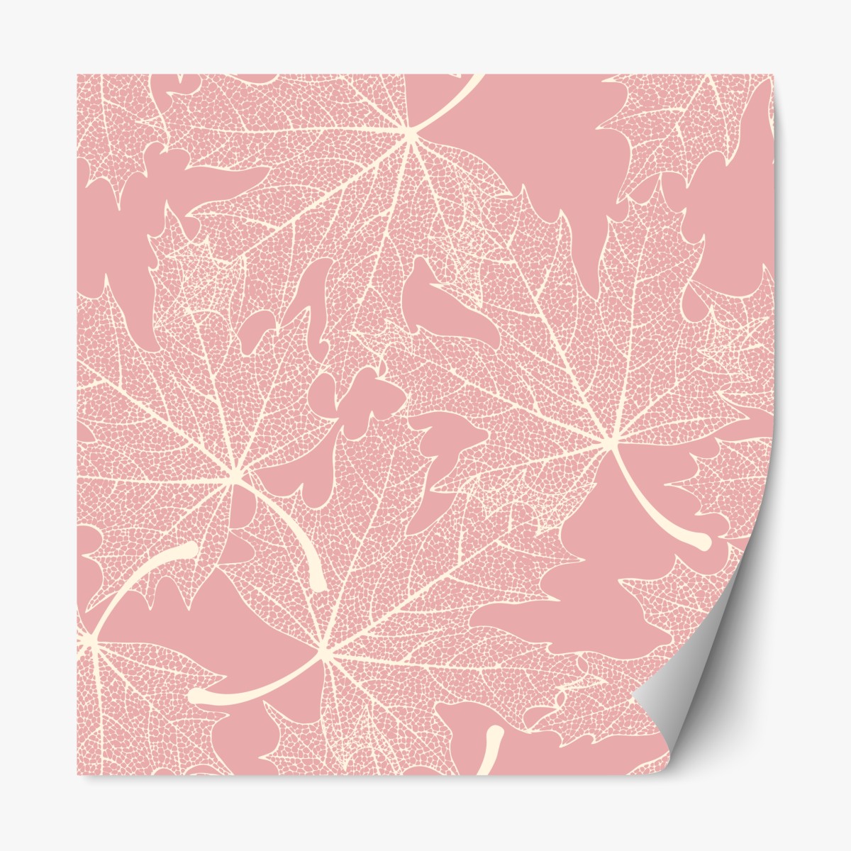 Repositionable sticker delicate pink leaf pattern