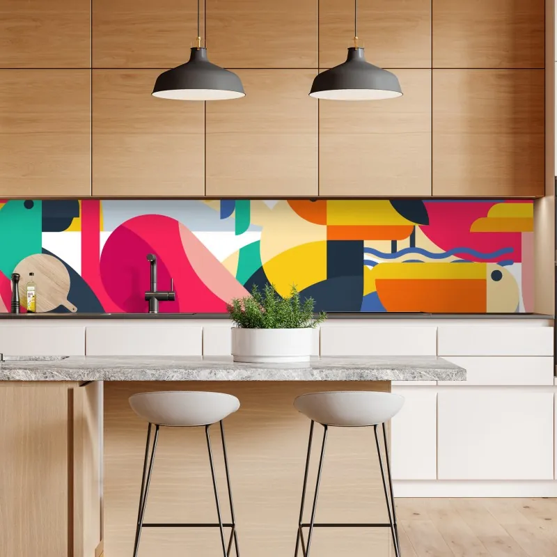 Naklejka repozycjonowalna jesienne przedpołudnie nad jeziorem z pomostem – Wallissimo®