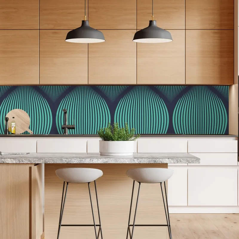 Naklejka repozycjonowalna turkusowy geometryczny motyw łezki – Wallissimo® Naklejka repozycjonowalna turkusowy geometryczny motyw łezki – Wallissimo®