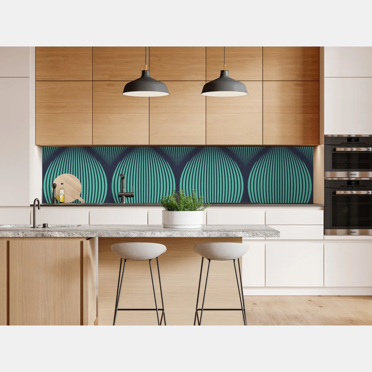 Naklejka repozycjonowalna turkusowy geometryczny motyw łezki – Wallissimo® Naklejka repozycjonowalna turkusowy geometryczny motyw łezki – Wallissimo®