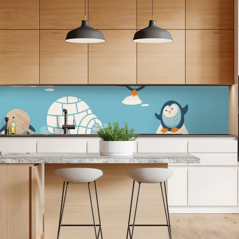 Naklejka repozycjonowalna zabawny wzór z pingwinami do pokoju dziecięcego – Wallissimo® Naklejka repozycjonowalna zabawny wzór z pingwinami do pokoju dziecięcego – Wallissimo®