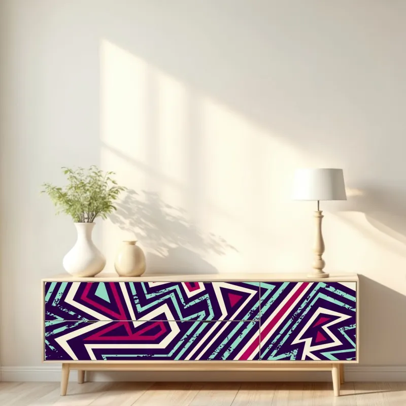 Naklejka repozycjonowalna tropikalny zachód słońca na plaży z koktajlem – Wallissimo®