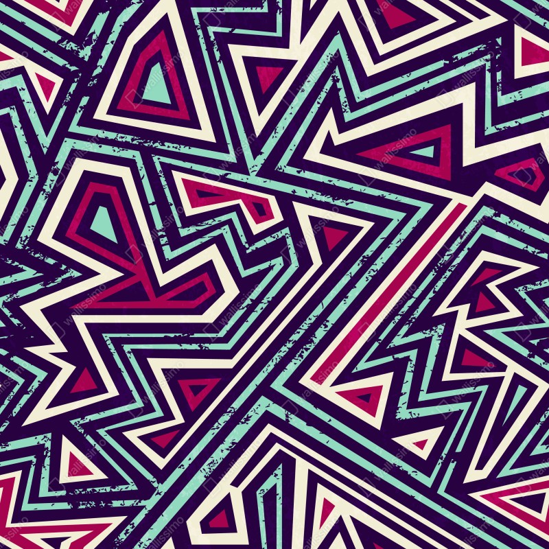 Naklejka repozycjonowalna odważny geometryczny wzór z trójkątami – Wallissimo® Naklejka repozycjonowalna odważny geometryczny wzór z trójkątami – Wallissimo®