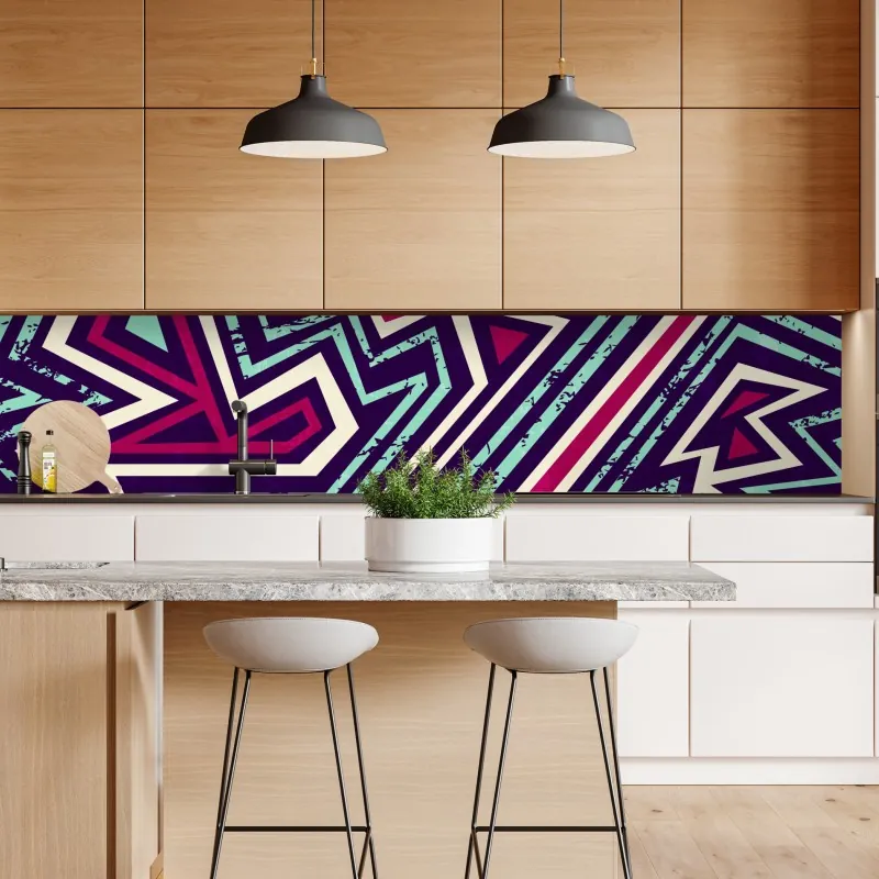 Naklejka repozycjonowalna odważny geometryczny wzór z trójkątami – Wallissimo® Naklejka repozycjonowalna odważny geometryczny wzór z trójkątami – Wallissimo®