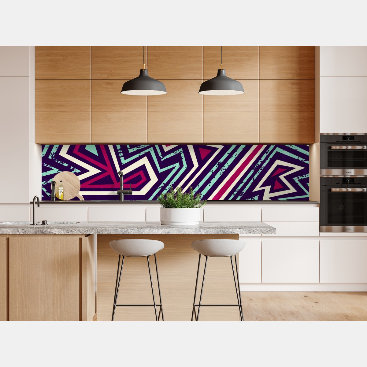 Naklejka repozycjonowalna odważny geometryczny wzór z trójkątami – Wallissimo® Naklejka repozycjonowalna odważny geometryczny wzór z trójkątami – Wallissimo®