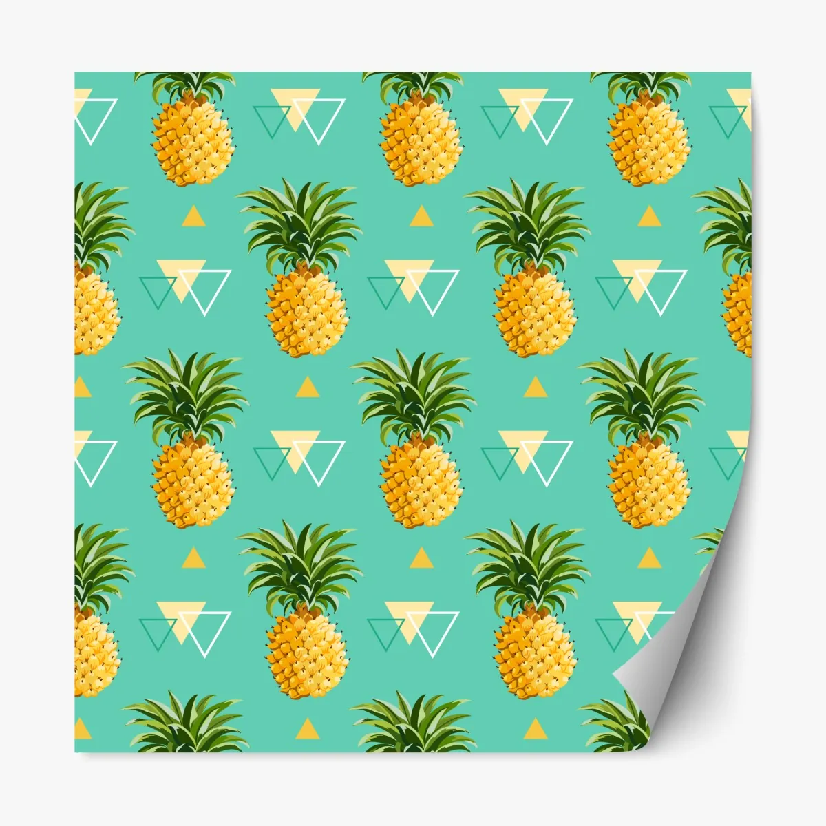 Naklejka repozycjonowalna tropikalny wzór z ananasami na turkusowym tle – Wallissimo® Naklejka repozycjonowalna tropikalny wzór z ananasami na turkusowym tle – Wallissimo®