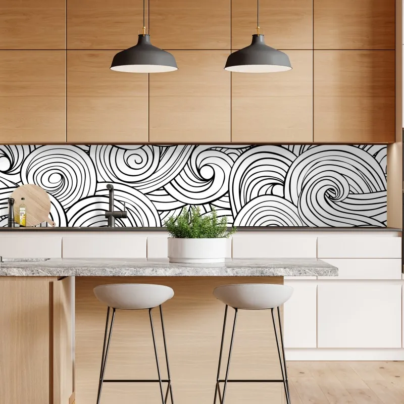 Naklejka repozycjonowalna czarny marmur marquina do nowoczesnych wnętrz – Wallissimo®