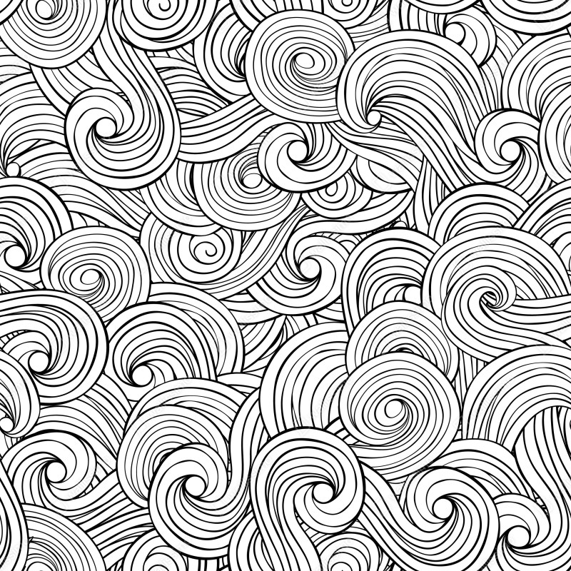 Naklejka repozycjonowalna czarno-biały wzór ze spiralami – Wallissimo® Naklejka repozycjonowalna czarno-biały wzór ze spiralami – Wallissimo®