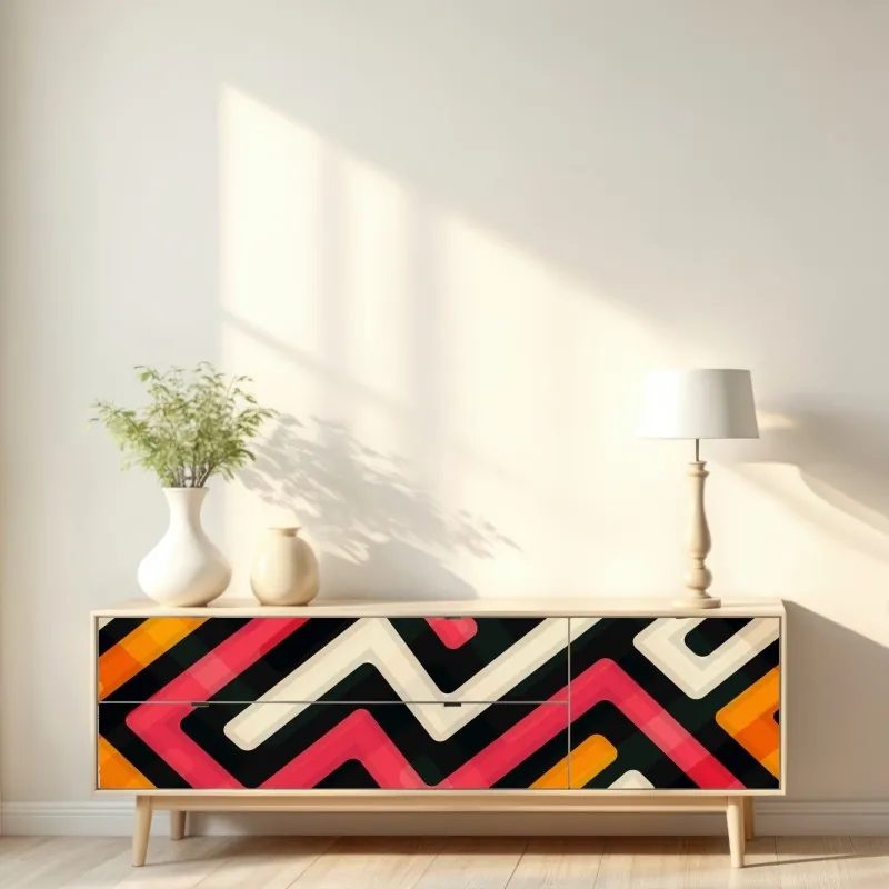 Naklejka repozycjonowalna orientalny wzór z drzewami i liśćmi – Wallissimo®