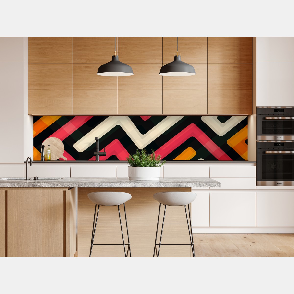 Naklejka repozycjonowalna kolorowy geometryczny wzór labiryntu – Wallissimo® Naklejka repozycjonowalna kolorowy geometryczny wzór labiryntu – Wallissimo®