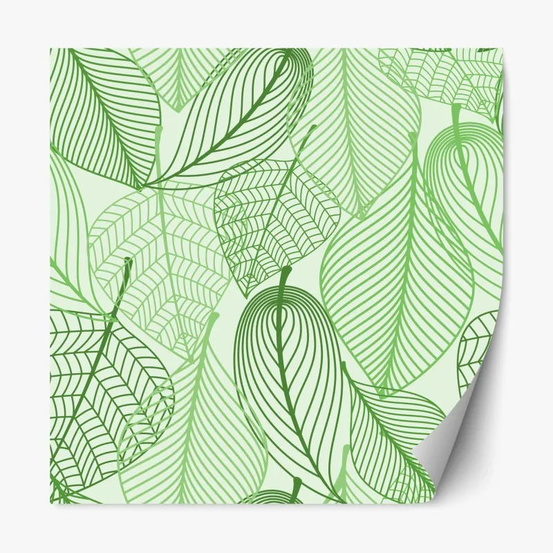 Naklejka repozycjonowalna złoty wzór liści na białym tle – Wallissimo®